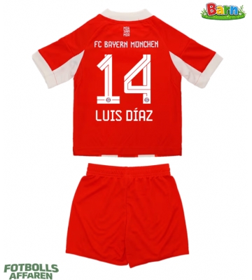 Bayern Munich Luis Diaz #14 Hemmaställ Barn 2025-26 Kortärmad (+ Korta byxor)
